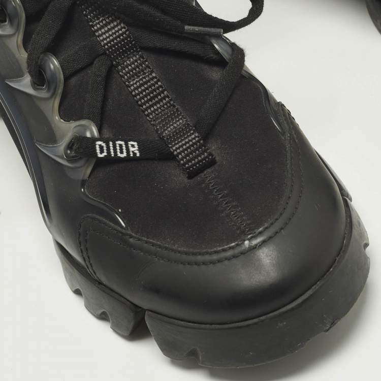 مملوكة مسبقًا Dior D-Connect Size 36 Black Leather, Neoprene and Rubber Low Top Sneakers