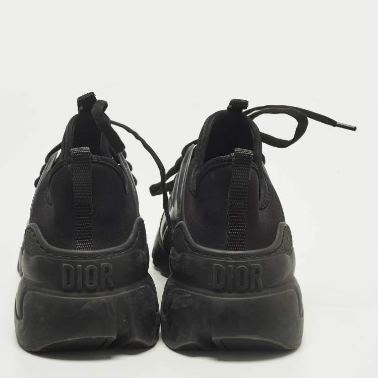 مملوكة مسبقًا Dior D-Connect Size 36 Black Leather, Neoprene and Rubber Low Top Sneakers