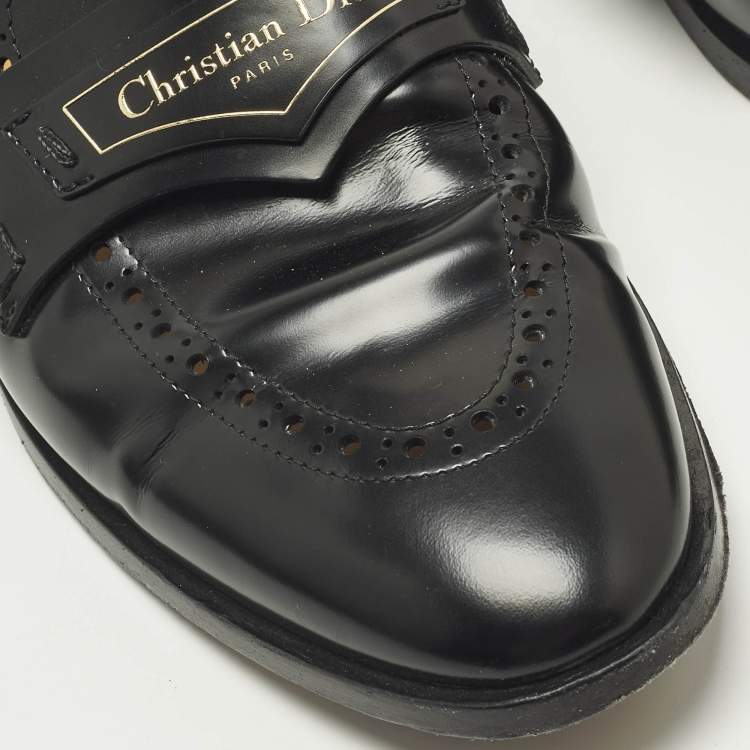 Pre Owned Dior Dior boy Size 37 Black Leather Loafers
