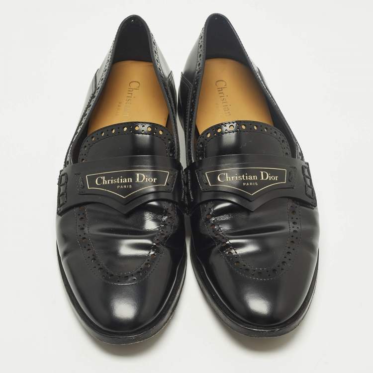 Pre Owned Dior Dior boy Size 37 Black Leather Loafers