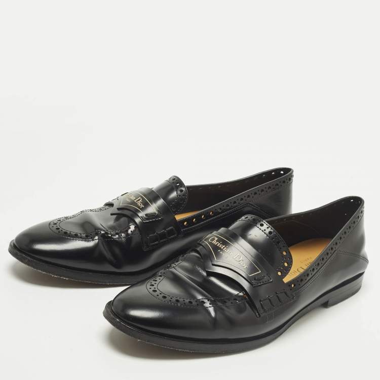 Pre Owned Dior Dior boy Size 37 Black Leather Loafers