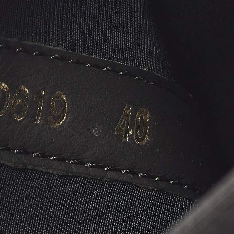 Pre Owned Dior D-Order Size 40 Black Leather Combat Boots