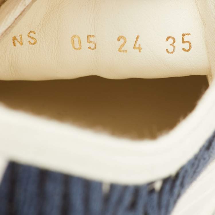 مملوكة مسبقًا Dior Walk'n'Dior Size 35 Navy Blue Canvas Low Top Sneakers