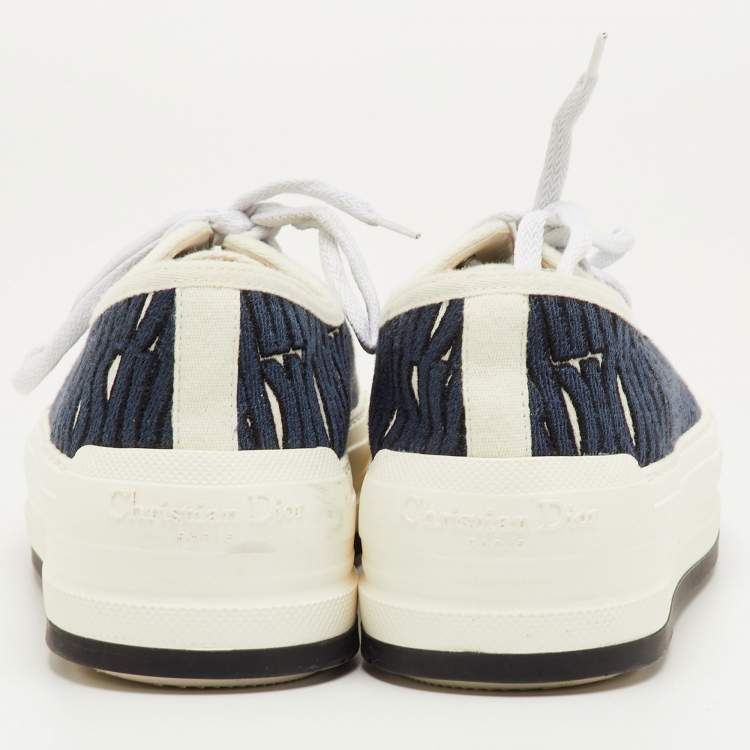 مملوكة مسبقًا Dior Walk'n'Dior Size 35 Navy Blue Canvas Low Top Sneakers