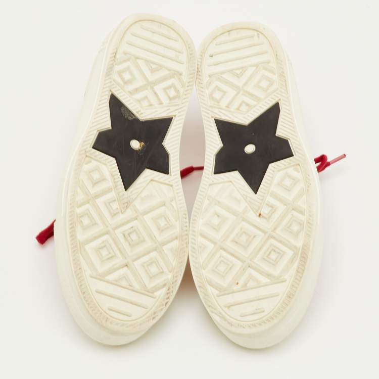 Pre Owned Dior Walk'n'Dior Size 35 Red Canvas Low Top Sneakers