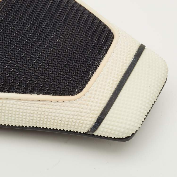 Pre Owned Dior D-motion Size 39 Black Mesh and Rubber Mary Jane Pumps