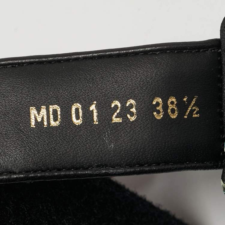 Pre Owned Dior Dioract Size 38.5 Multicolor Floral Print Fabric Flat Sandals