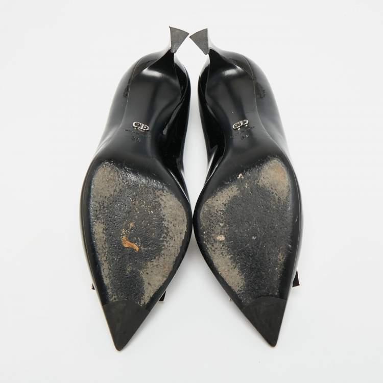 Pre Owned Dior Size 36 Black Patent Leather Pionted Toe Pumps