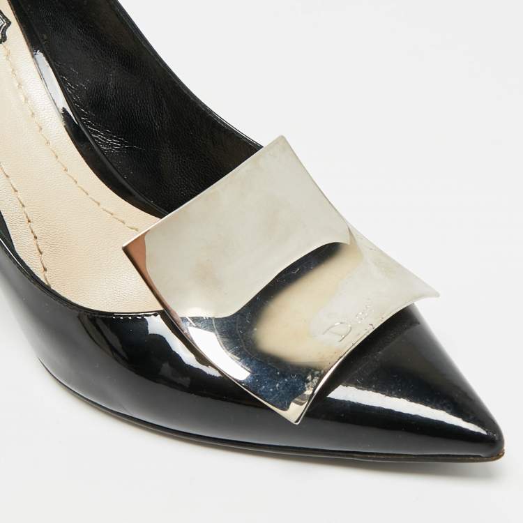 Pre Owned Dior Size 36 Black Patent Leather Pionted Toe Pumps