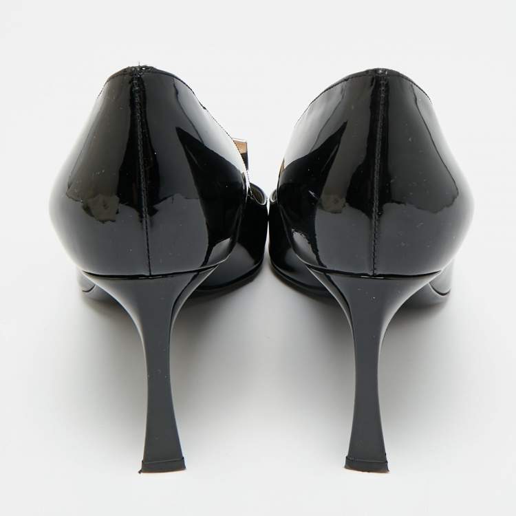 Pre Owned Dior Size 36 Black Patent Leather Pionted Toe Pumps