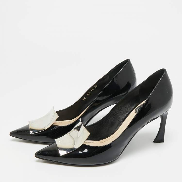 Pre Owned Dior Size 36 Black Patent Leather Pionted Toe Pumps