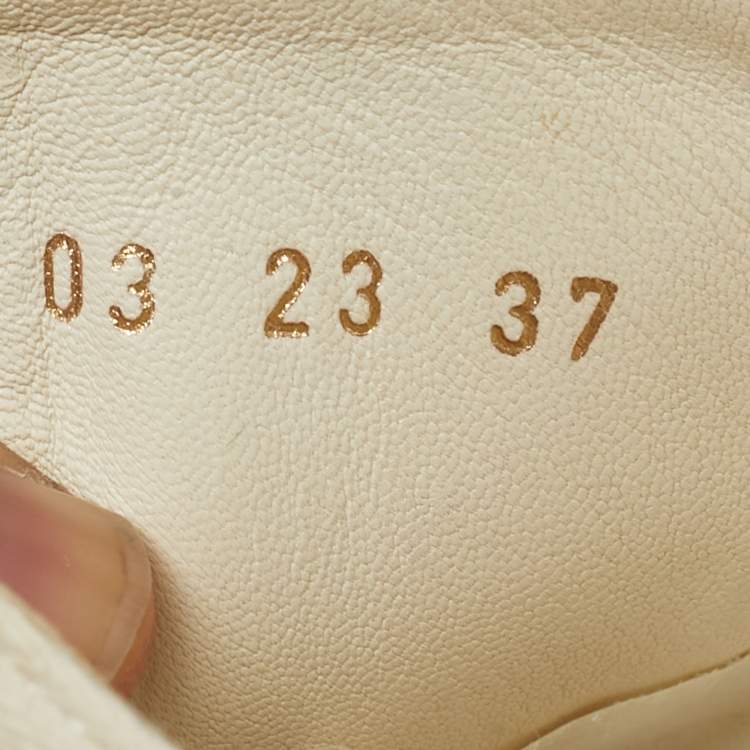 Pre Owned Dior Walk'n'Dior Size 37 Cream Canvas Low Top Sneakers