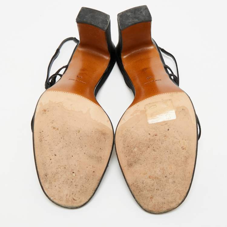 مملوكة مسبقًا Dior Safari Size 38 Black Satin Slingback Sandals