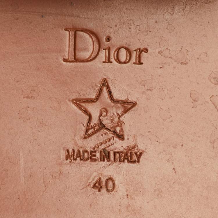 Pre Owned Dior Diorally Size 40 Black/Red Leather Mid Calf Motorcycle Boots