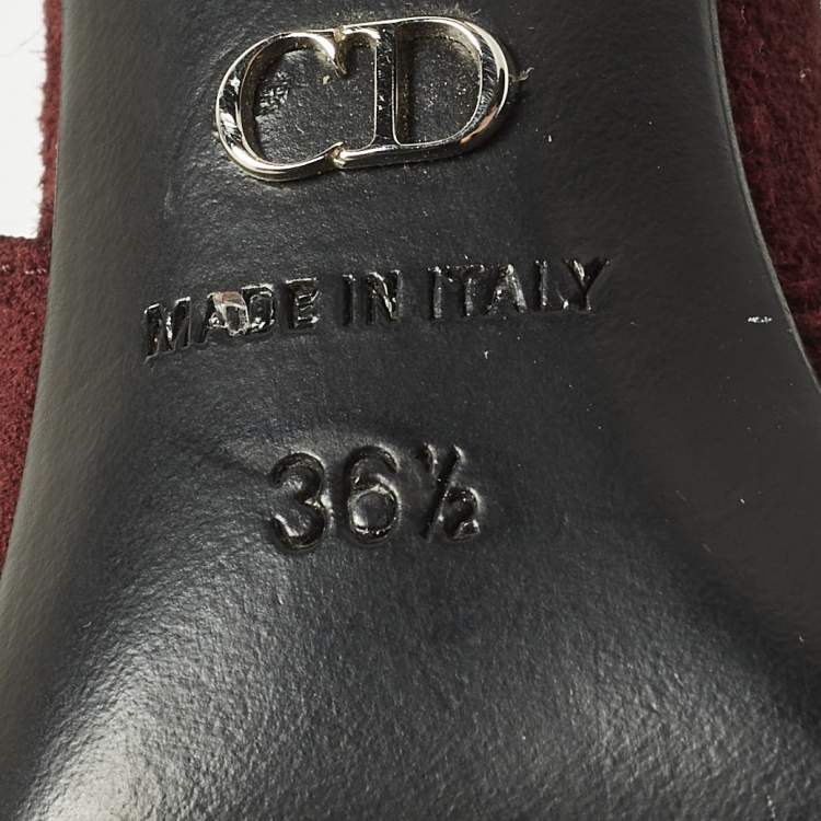 مملوكة مسبقًا Dior Size 36.5 Burgundy Suede Ankle Strap D'orsay Pointed Toe Pumps
