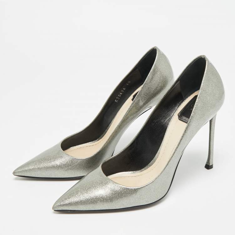 مملوكة مسبقًا Dior Size 40 Metallic Patent Leather Pointed Toe Pumps