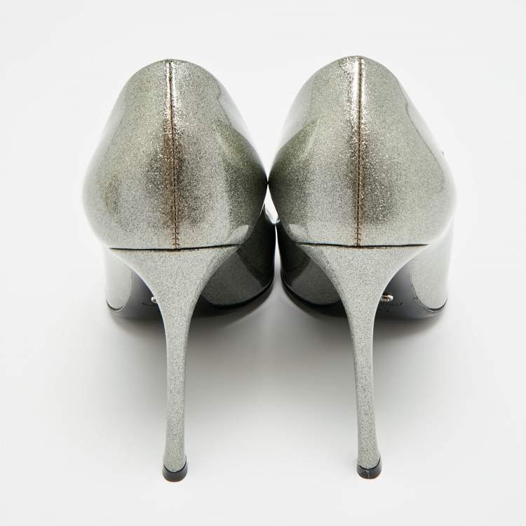 مملوكة مسبقًا Dior Size 40 Metallic Patent Leather Pointed Toe Pumps