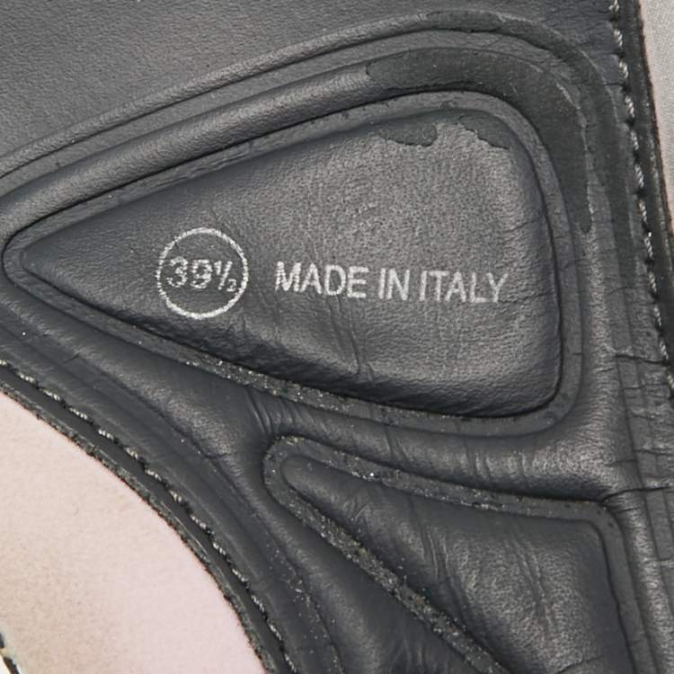 Pre Owned Dior Fusion Crystal Embellished Size 39.5 Grey Mesh Slip On Sneakers