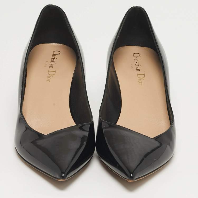 Pre Owned Dior Size 39 Black Patent Leather Pointed Toe Pumps