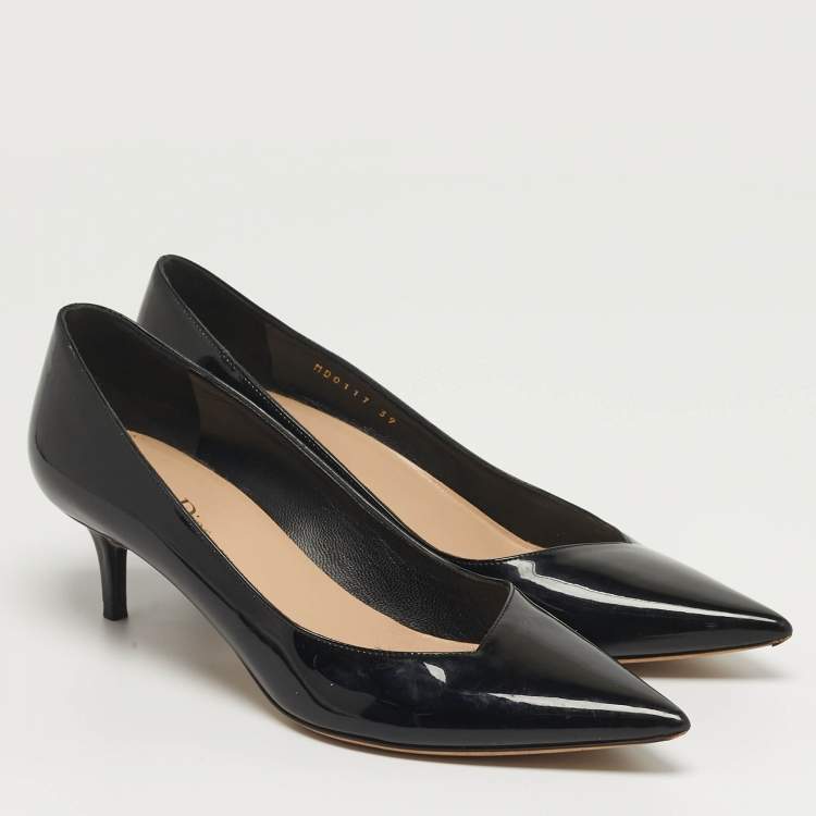 Pre Owned Dior Size 39 Black Patent Leather Pointed Toe Pumps