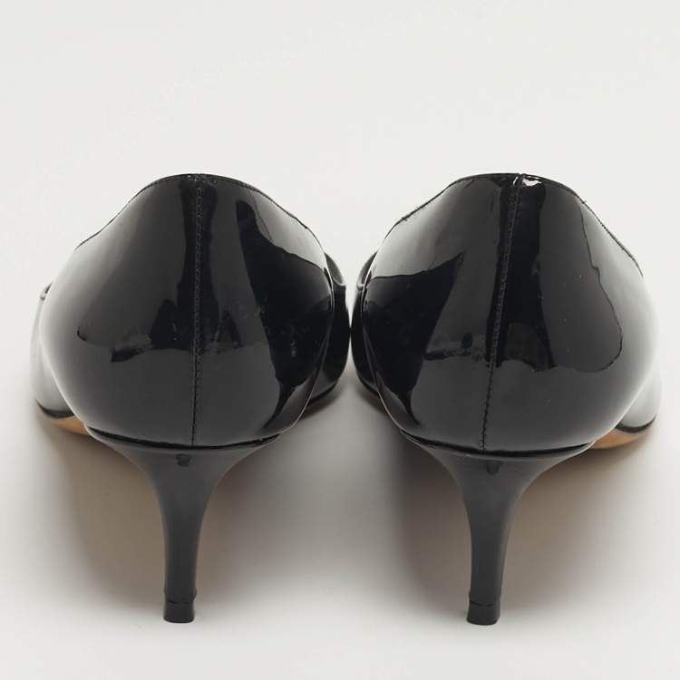 Pre Owned Dior Size 39 Black Patent Leather Pointed Toe Pumps