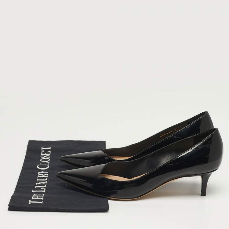 Pre Owned Dior Size 39 Black Patent Leather Pointed Toe Pumps