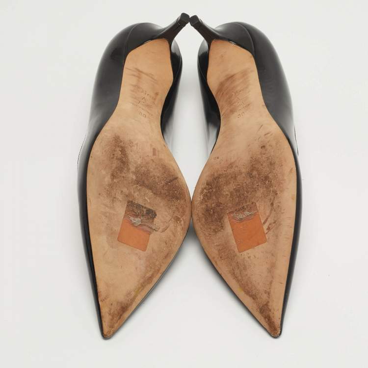 Pre Owned Dior Size 39 Black Patent Leather Pointed Toe Pumps