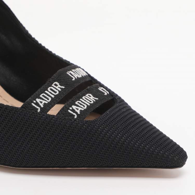 Pre Owned Dior J'Adior Size 37.5 Black Technical Fabric and Leather Pumps