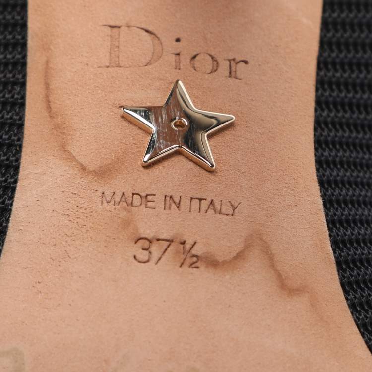 Pre Owned Dior J'Adior Size 37.5 Black Technical Fabric and Leather Pumps