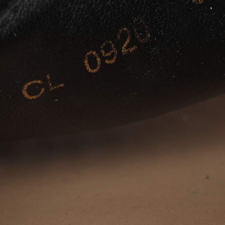 Pre Owned Dior Granville Size 38 Black Mesh Canvas Espadrille Flats