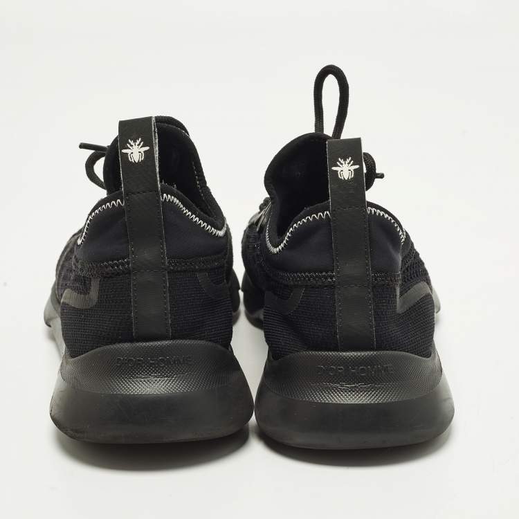 Pre Owned Dior B21 Size 41 Black Knit Fabric Low Top Sneakers