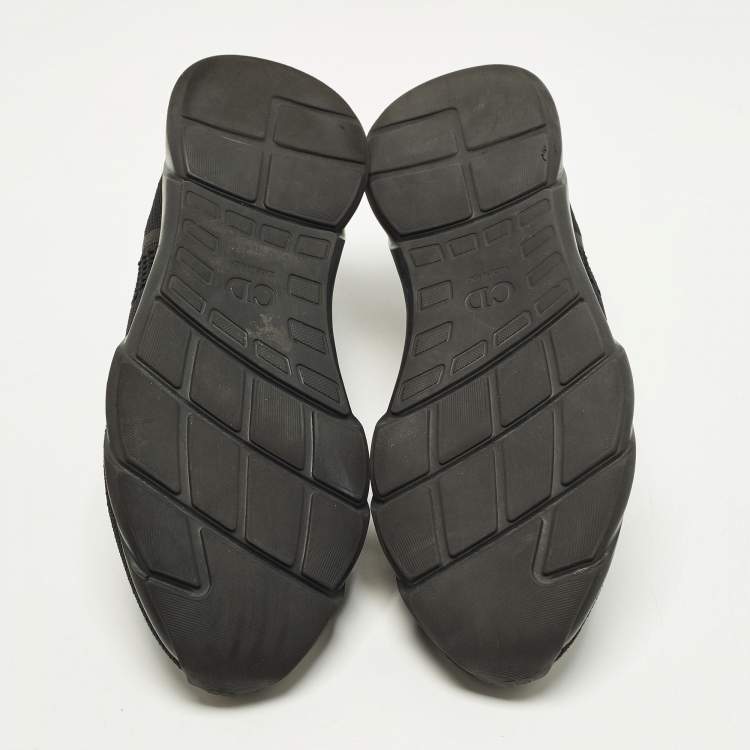 Pre Owned Dior B21 Size 41 Black Knit Fabric Low Top Sneakers