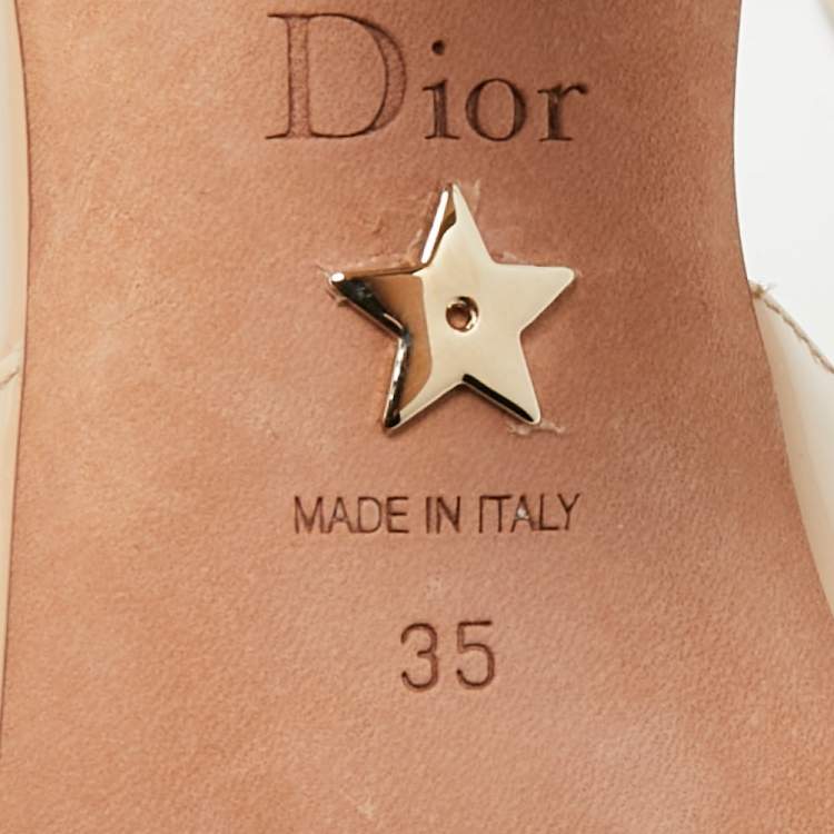 مملوكة مسبقًا Dior C'est Size 35 Beige Patent Leather Slingback Pumps