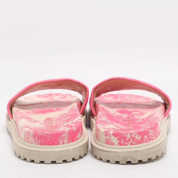 Pre Owned Dior Dway Size 38.5 Pink Canvas Sandals