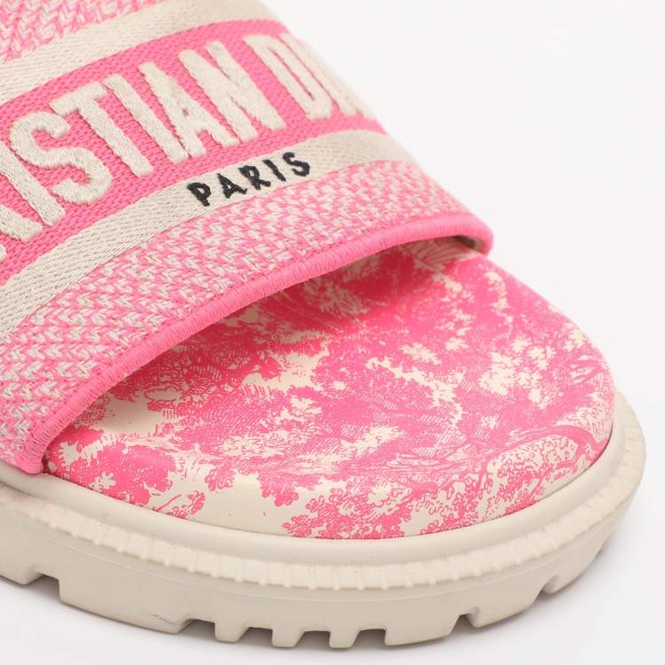 Pre Owned Dior Dway Size 38.5 Pink Canvas Sandals