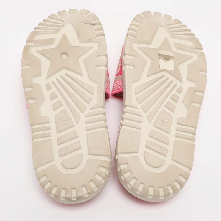 Pre Owned Dior Dway Size 38.5 Pink Canvas Sandals