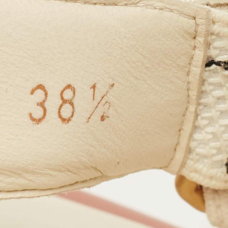 Pre Owned Dior D-Wave Size 38.5 Multicolor Canvas Ankle Strap Sandals