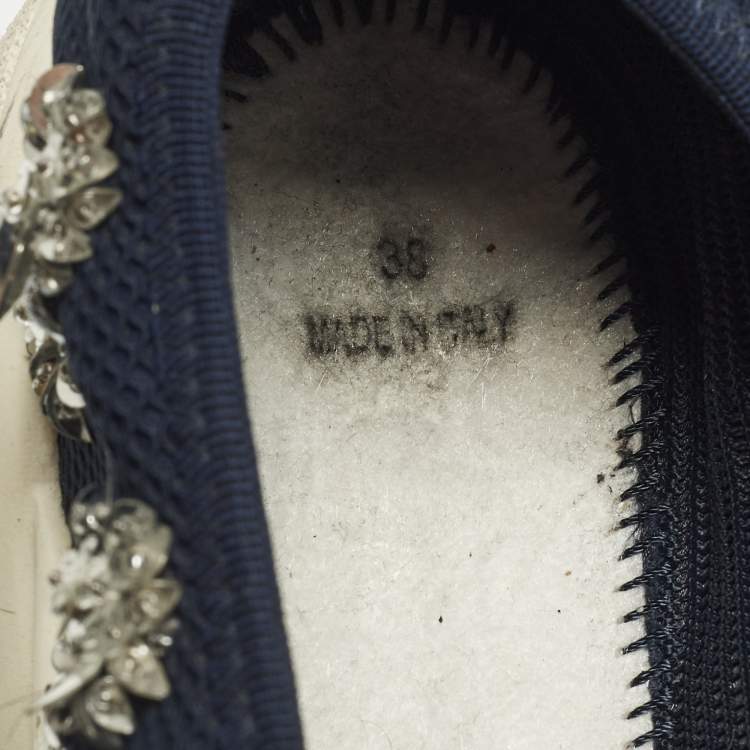 Pre Owned حذاء رياضي ديور فيوجن مزين شبكي كحلي مقاس 39