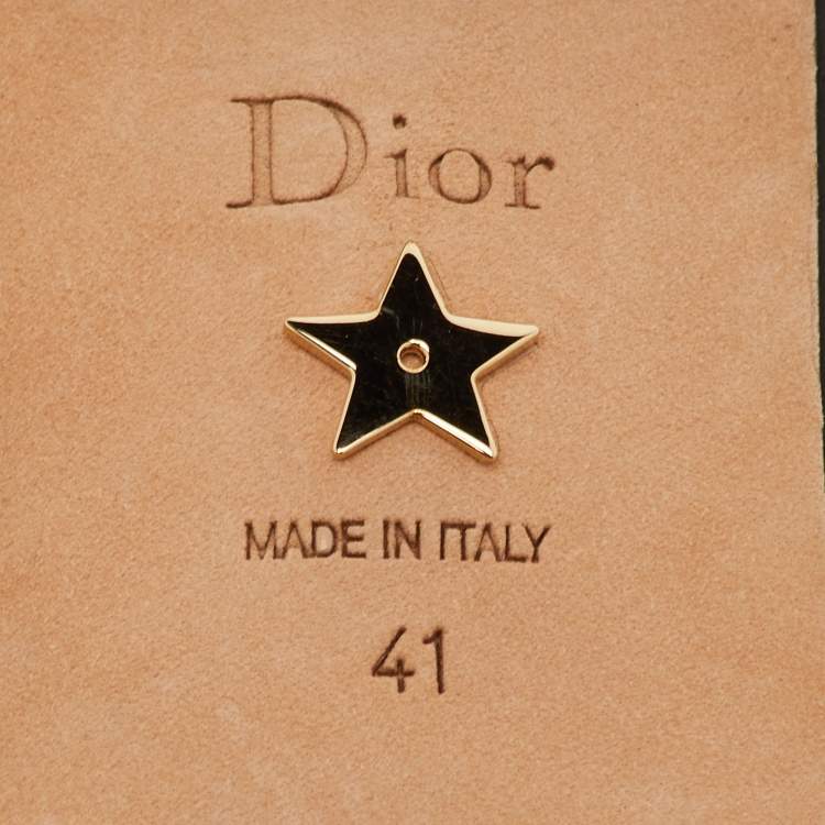 Pre Owned Dior J'Adior Size 41 Black Fabric Pointed Toe Ankle Wrap Flats