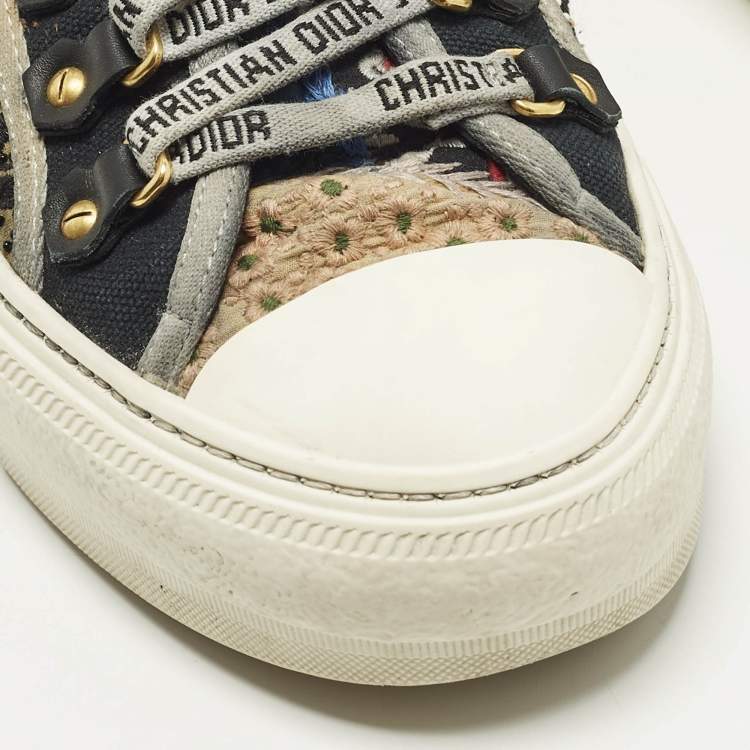 Pre Owned Dior Walk'n'Dior Size 38.5 Multicolor Canvas Low Top Sneakers