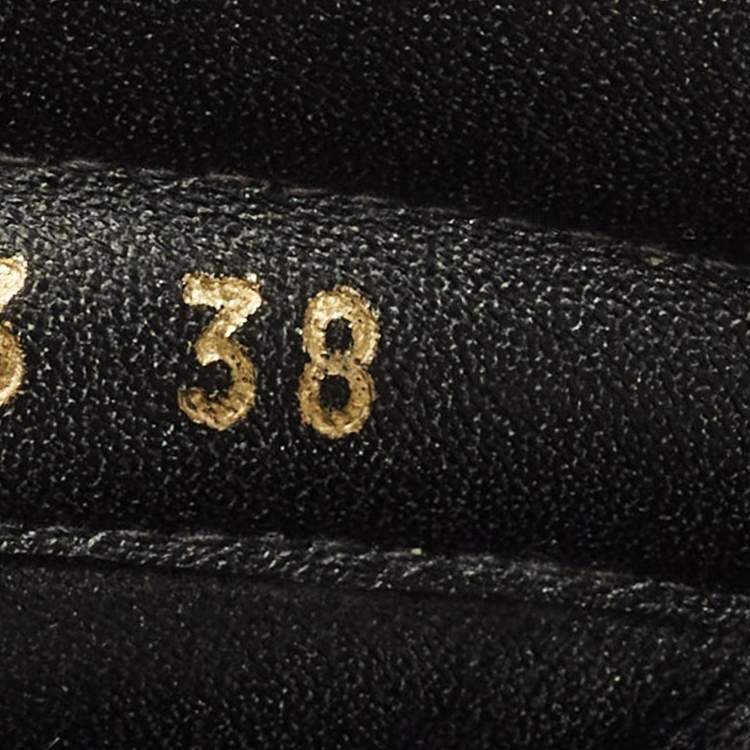 Pre Owned Dior D-Cross Size 38 Black Leather Flat Slide