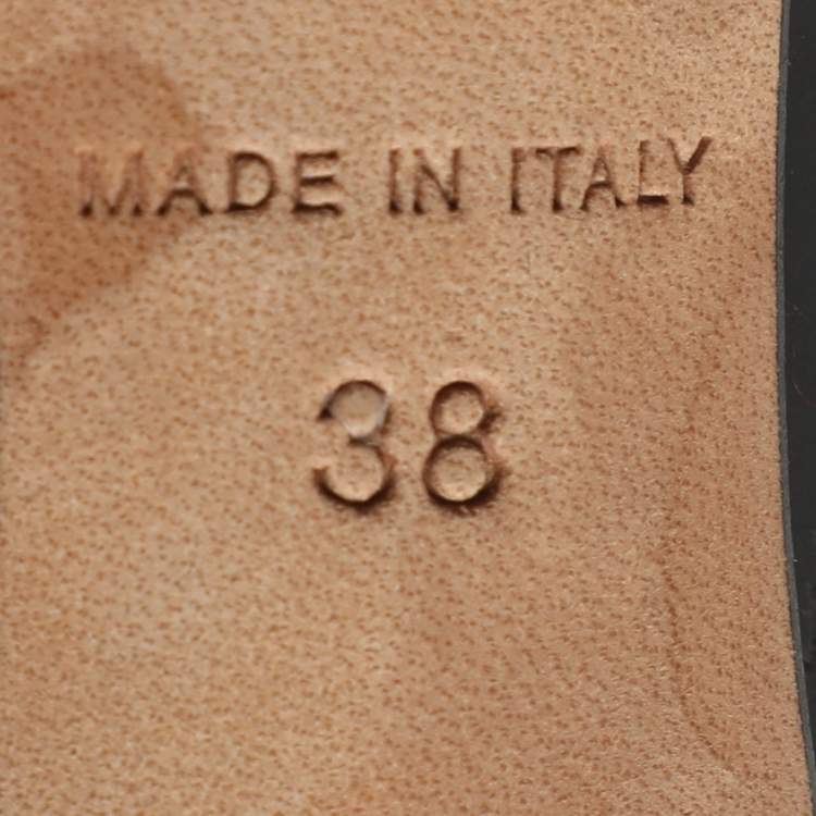 Pre Owned Dior Size 38 Black Patent Leather Round Toe Pumps