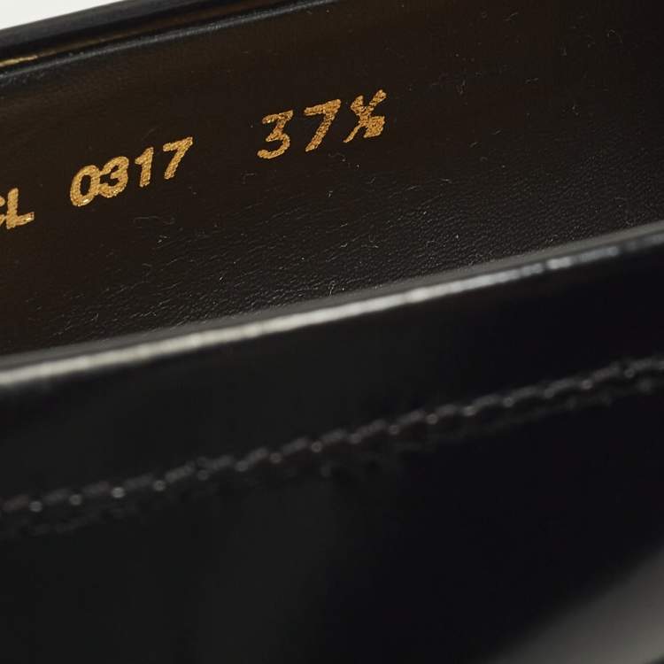 مملوكة مسبقًا Dior Size 37.5 Black Patent Leather Fringe Penny Loafers