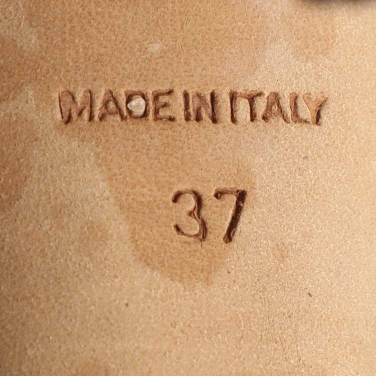 Pre Owned Dior Size 37 Silver Laminated Leather Pumps