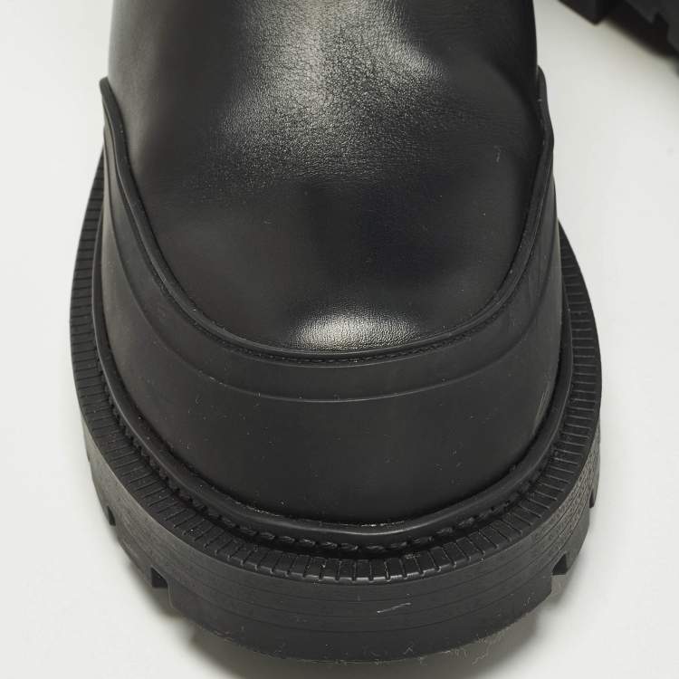 Pre Owned Dior Empreinte Size 40 Black Leather Ankle Boots
