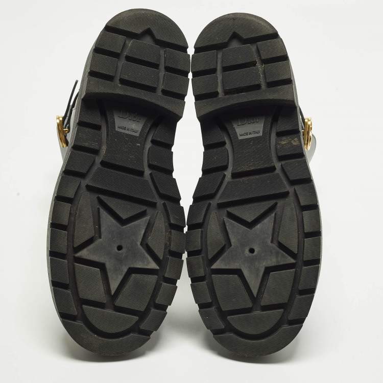 Pre Owned Dior Empreinte Size 40 Black Leather Ankle Boots