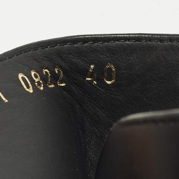 Pre Owned Dior Empreinte Size 40 Black Leather Ankle Boots