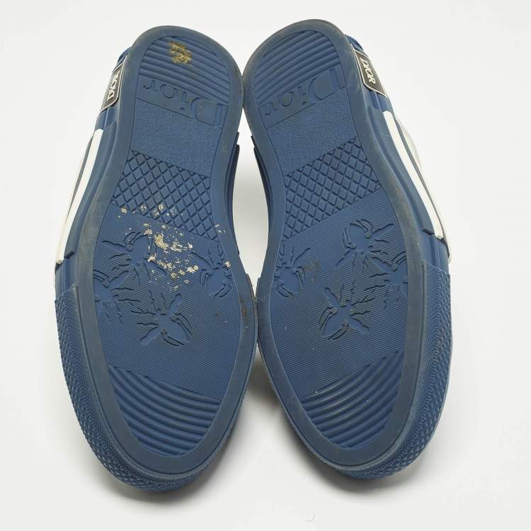 Pre Owned Dior Size 41 White/Grey Oblique Mesh and Rubber B23 Low Top Sneakers 