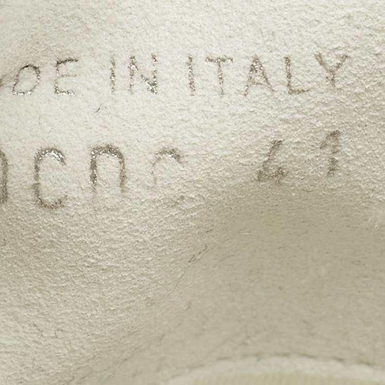 Pre Owned Dior Size 41 White/Grey Oblique Mesh and Rubber B23 Low Top Sneakers 