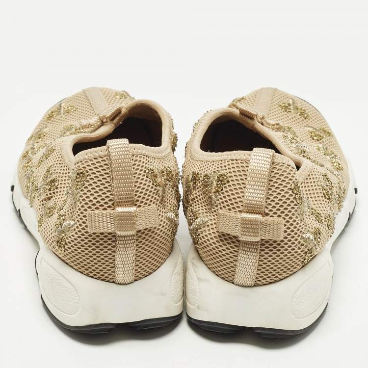 Pre Owned Dior Fusion Size 37.5 Beige Mesh Sneakers